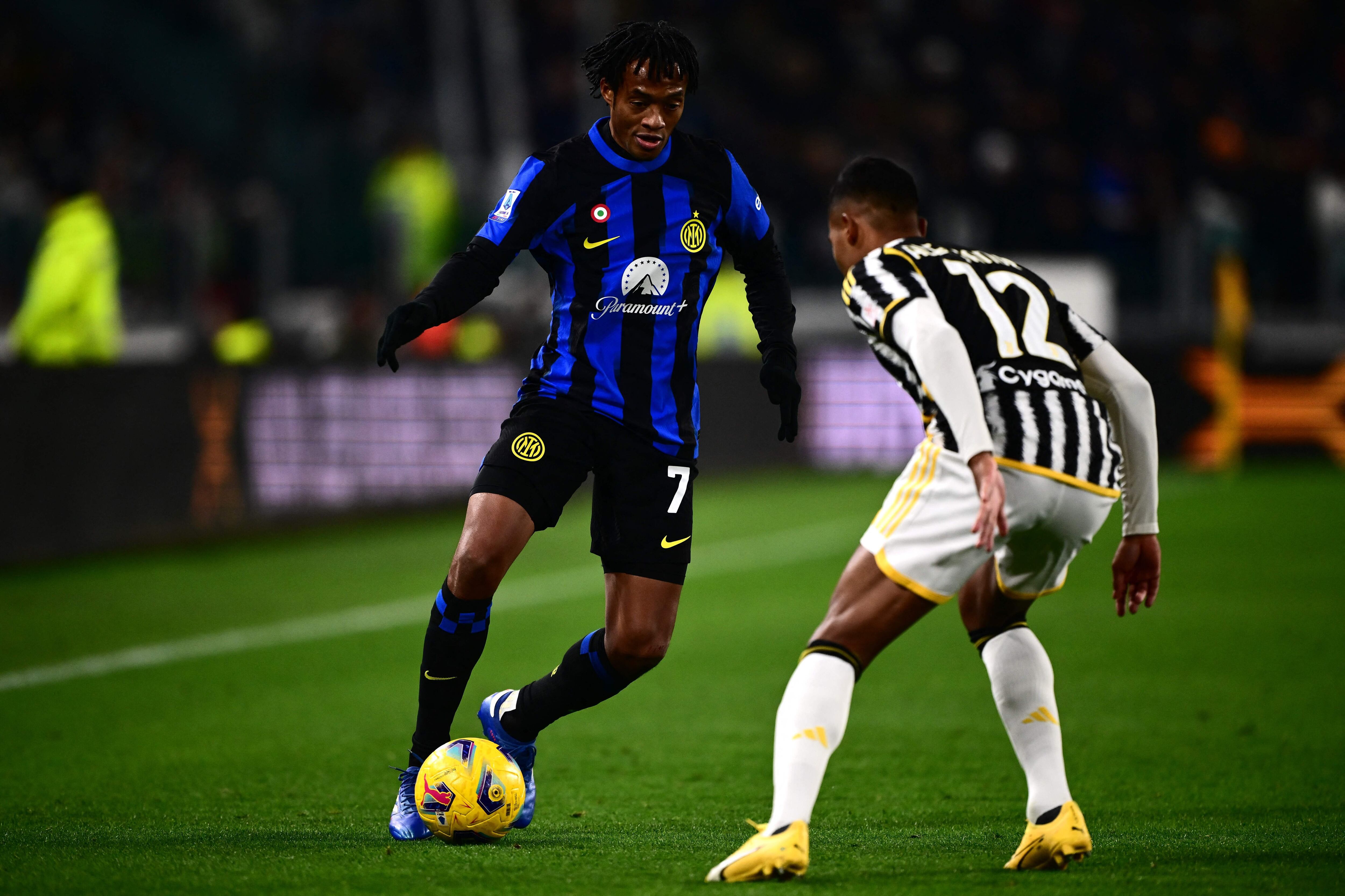 Juan Guillermo Cuadrado en su reaparición con el Inter de Milán ante Juventus | Foto: MARCO BERTORELLO/AFP via Getty Images