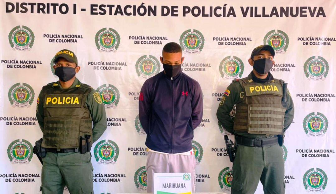 La detención se llevó a cabo en el barrio El Caño del municipio de Villanueva con más de 80 dosis de sustancias alucinógenas