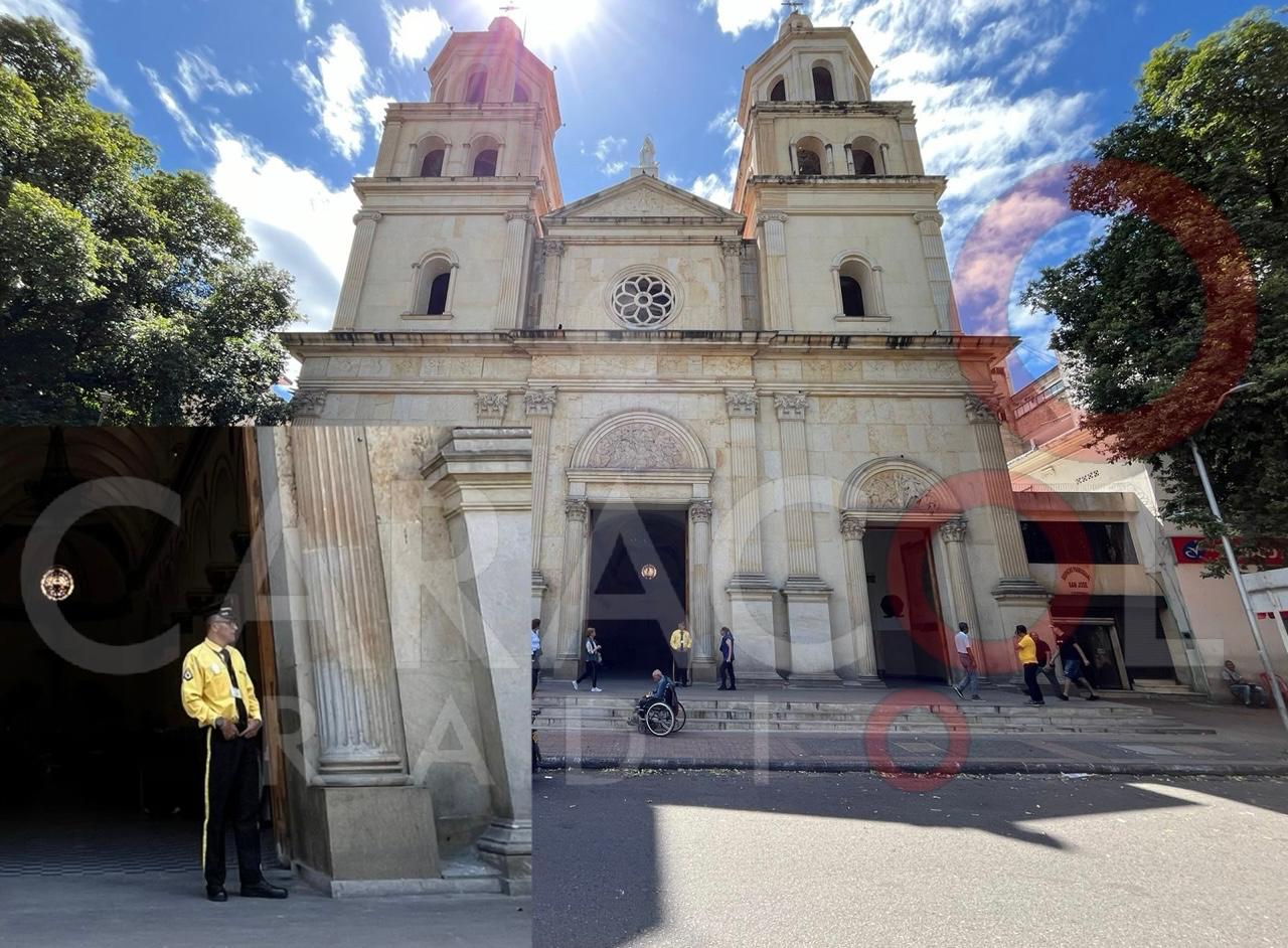 Seguridad privada en la Catedral San José de Cúcuta. / Foto: Caracol Radio Cúcuta.