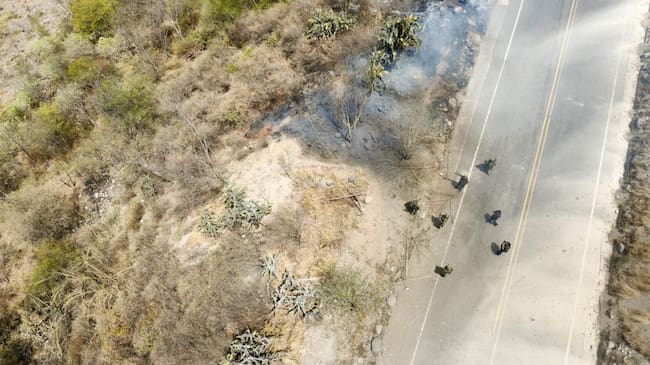 Explosivos en la Panamericana- Foto: Ejército Nacional