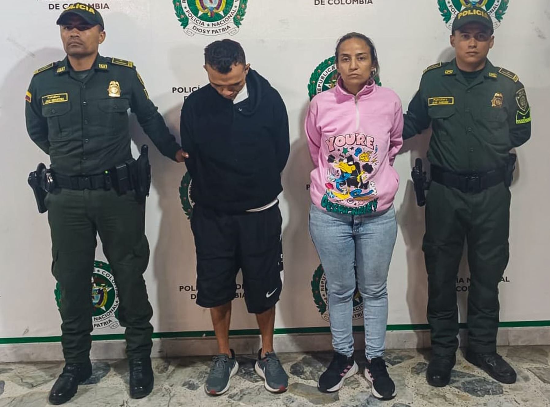 Pareja capturada en Ibagué