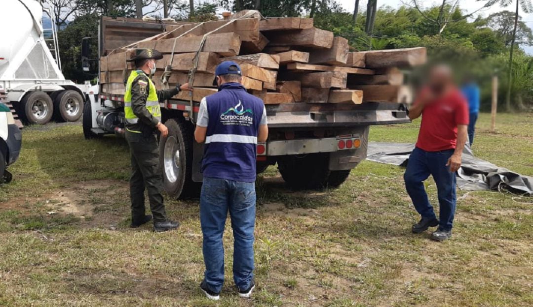Madera incautada en Caldas
