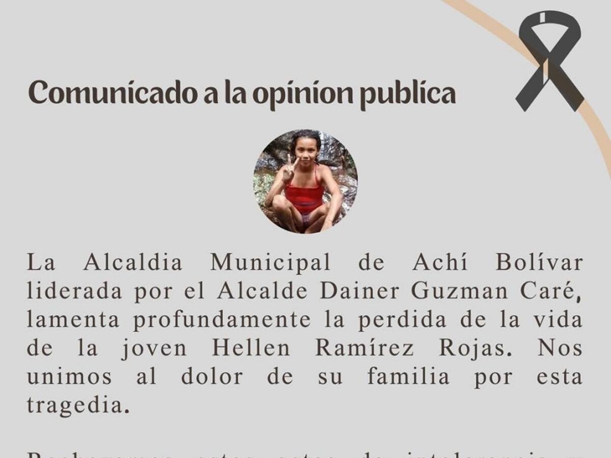 Niña fue hallada muerta tras ser raptada de su casa por un hombre en Achí, sur de Bolívar