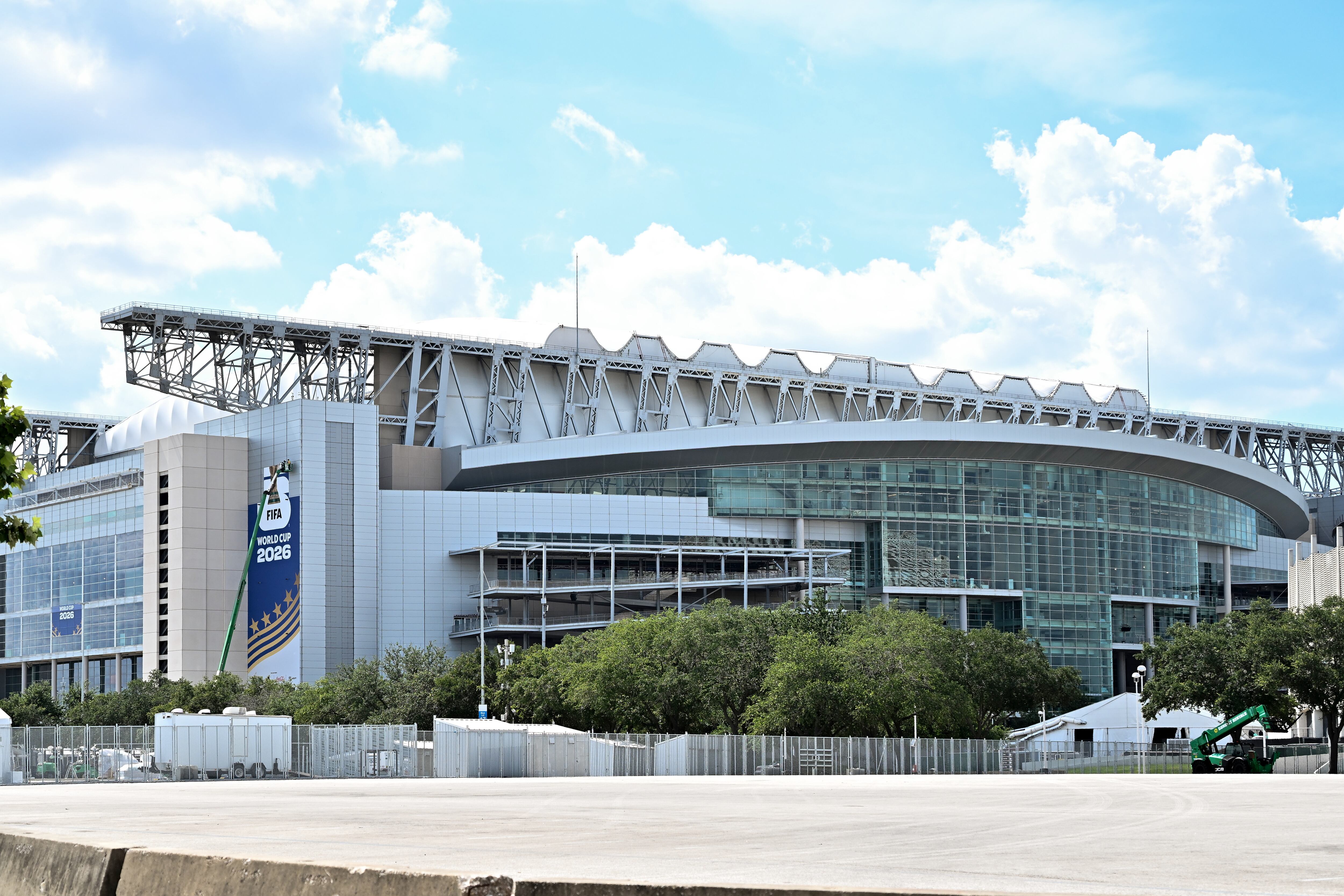 HOUSTON, TEXAS - MAY 24: A general view of FIFA World Cup 2026 signage at NRG Stadium on May 24, 2026 in Houston, Texas. (Photo by Maria Lysaker/Getty Images)