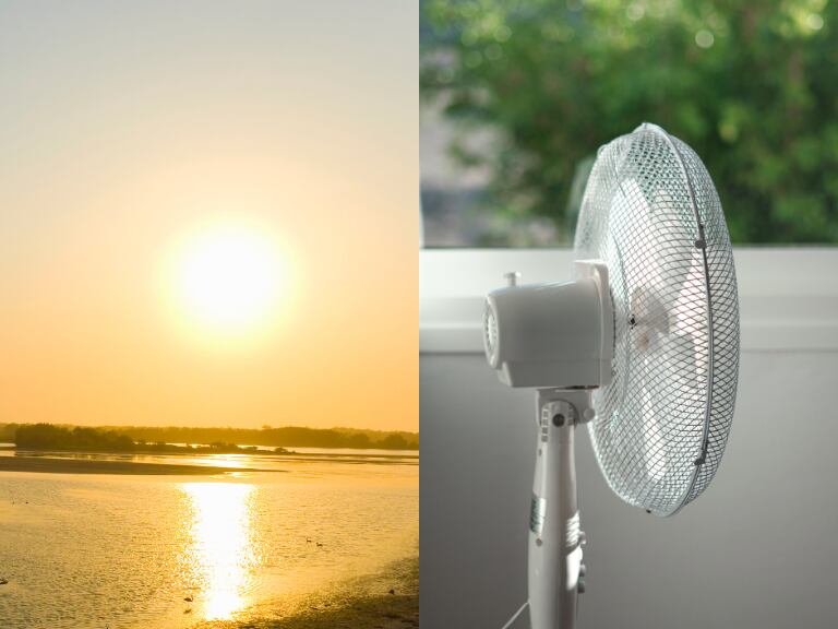 Día soleado en una parte del Atlántico y al lado ventilador (Fotos vía Getty Images)