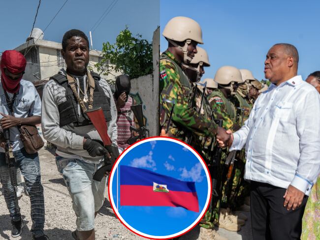 El líder de las pandillas haitianas, Jimmi Cherizier (i) y el primer ministro de Haití, Garry Conille. 
(foto: Getty / Caracol Radio)