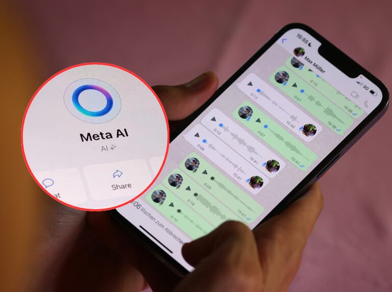 Persona teniendo una conversación en WhatsApp / Chat de Meta AI en esta aplicación (Getty Images)