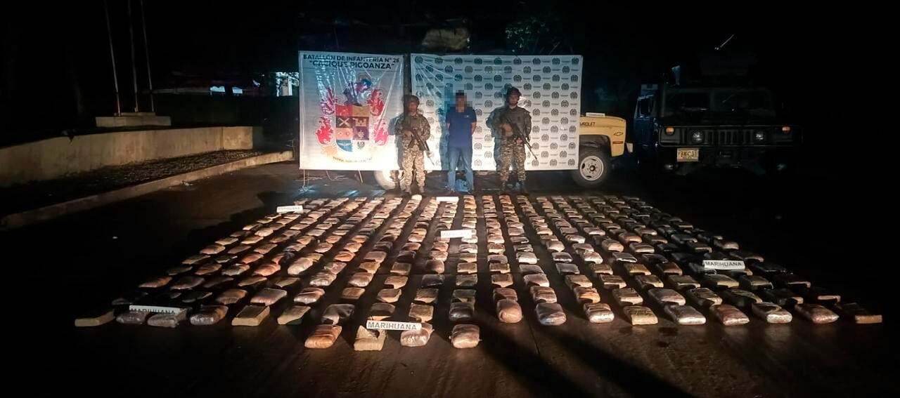 Se logró incautar un total de 1169 kilogramos de estupefacientes. Foto Novena Brigada.