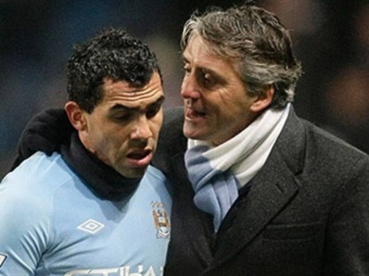 Mancini niega ahora problemas con Tévez
