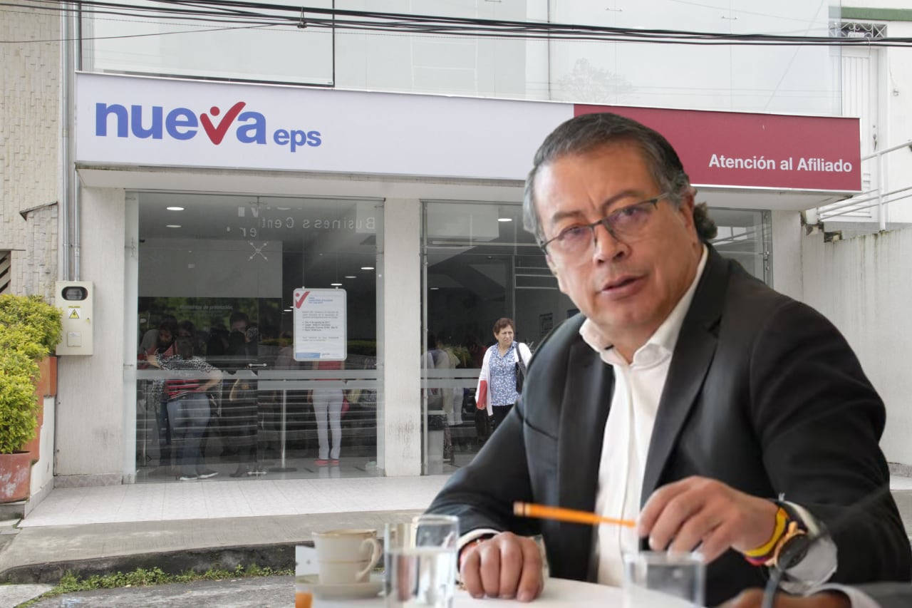 Imagen de referencia. Gustavo Petro: Getty Images / Nueva EPS: Colprensa.