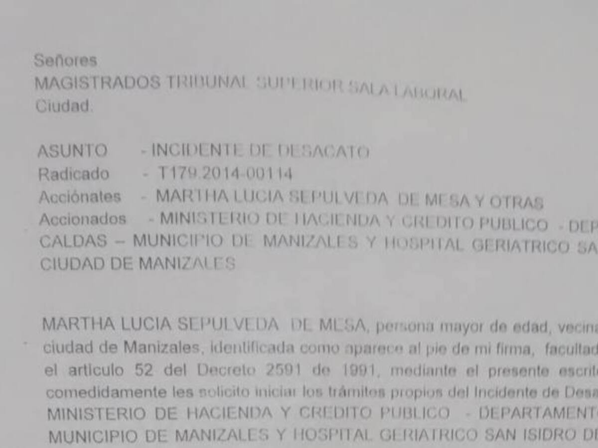 Pensionados del Hospital Geriátrico de Manizales exigen el pago de sus mesadas