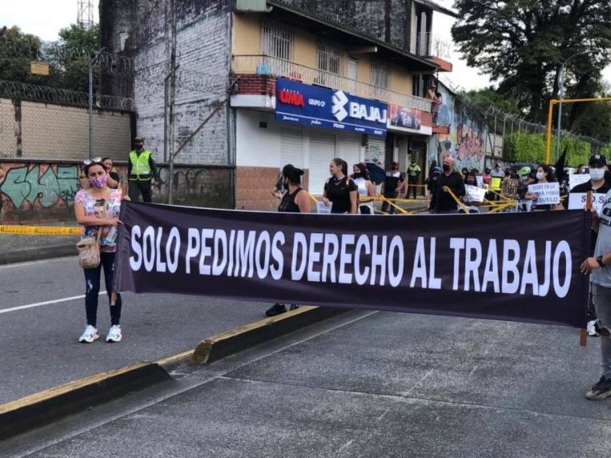 Gremio de entretenimiento nocturno se tomó calles de Pereira y Dosquebradas