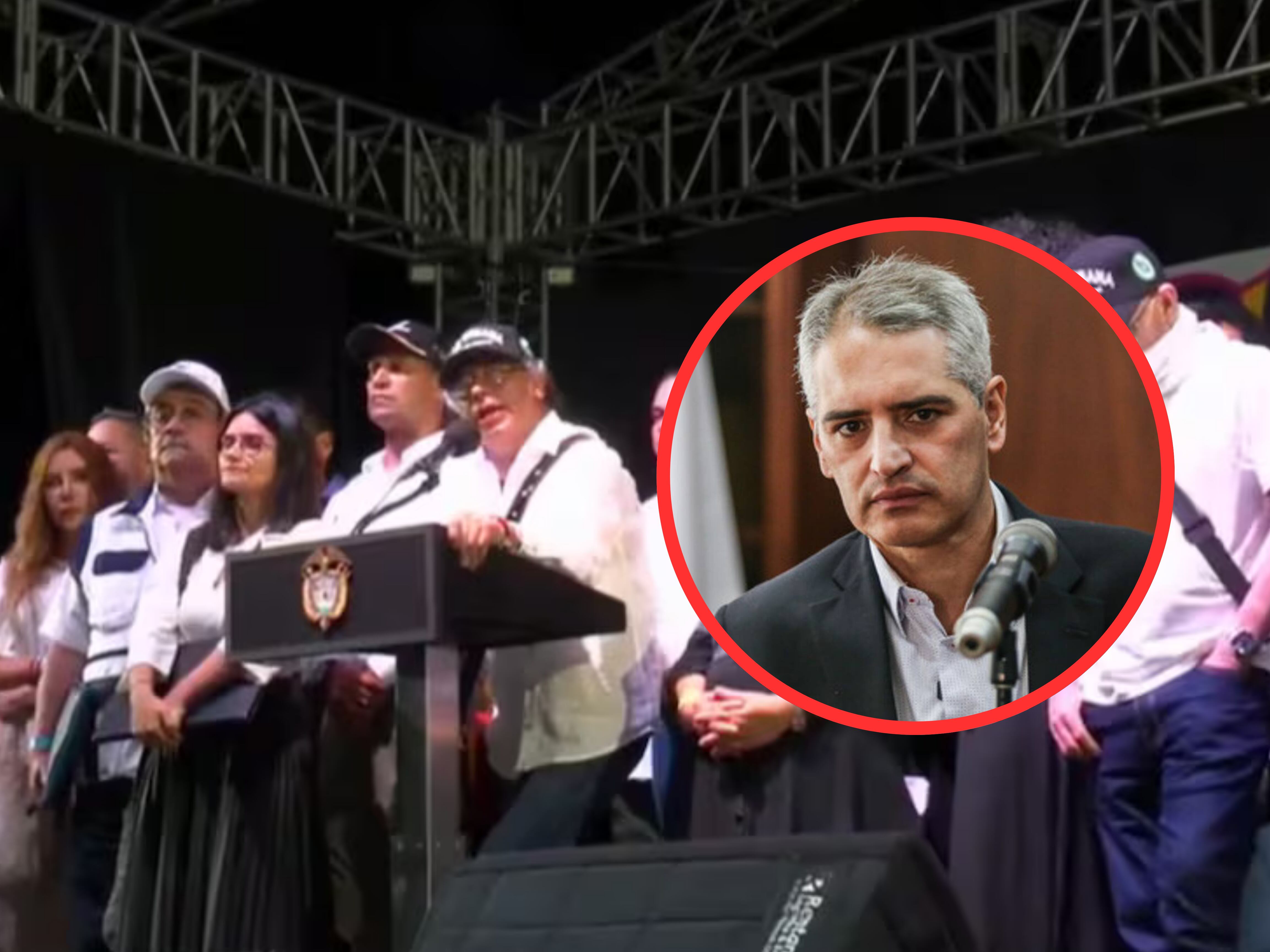 Gobernador de Antioquia rechazó presencia de cabecillas en evento del presidente Petro en Medellín.