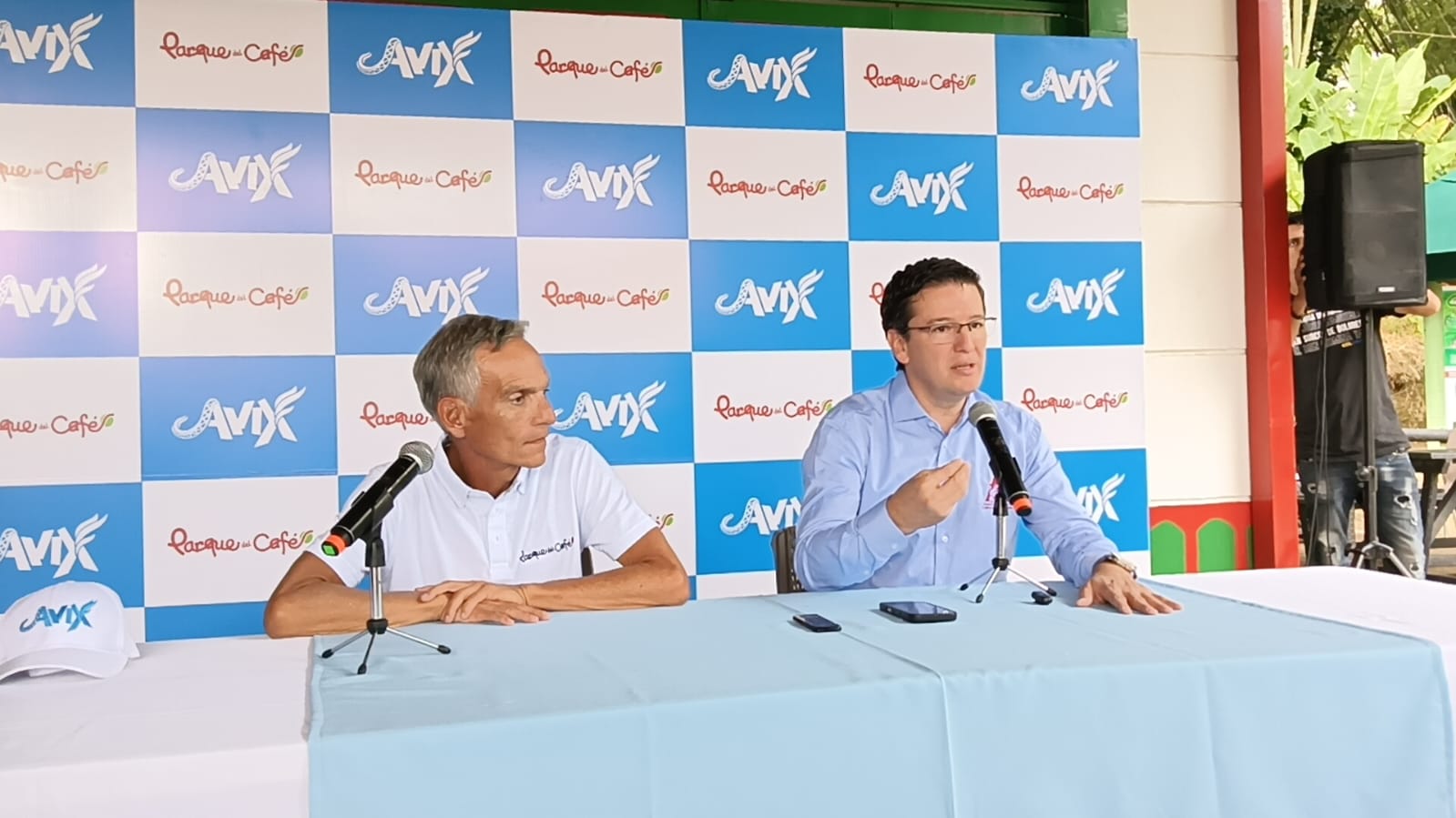 Gerente de la Federación desde el Parque del Café en el Quindío. Foto: Adrián Trejos