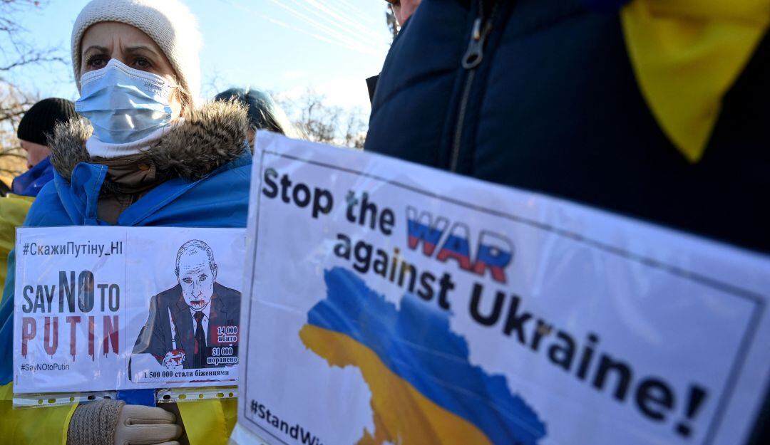 Protestas en contra de la guerra en Ucrania 
