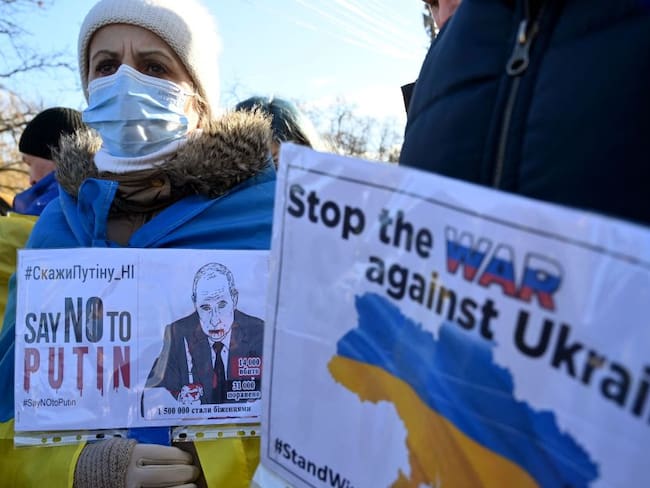 Protestas en contra de la guerra en Ucrania 