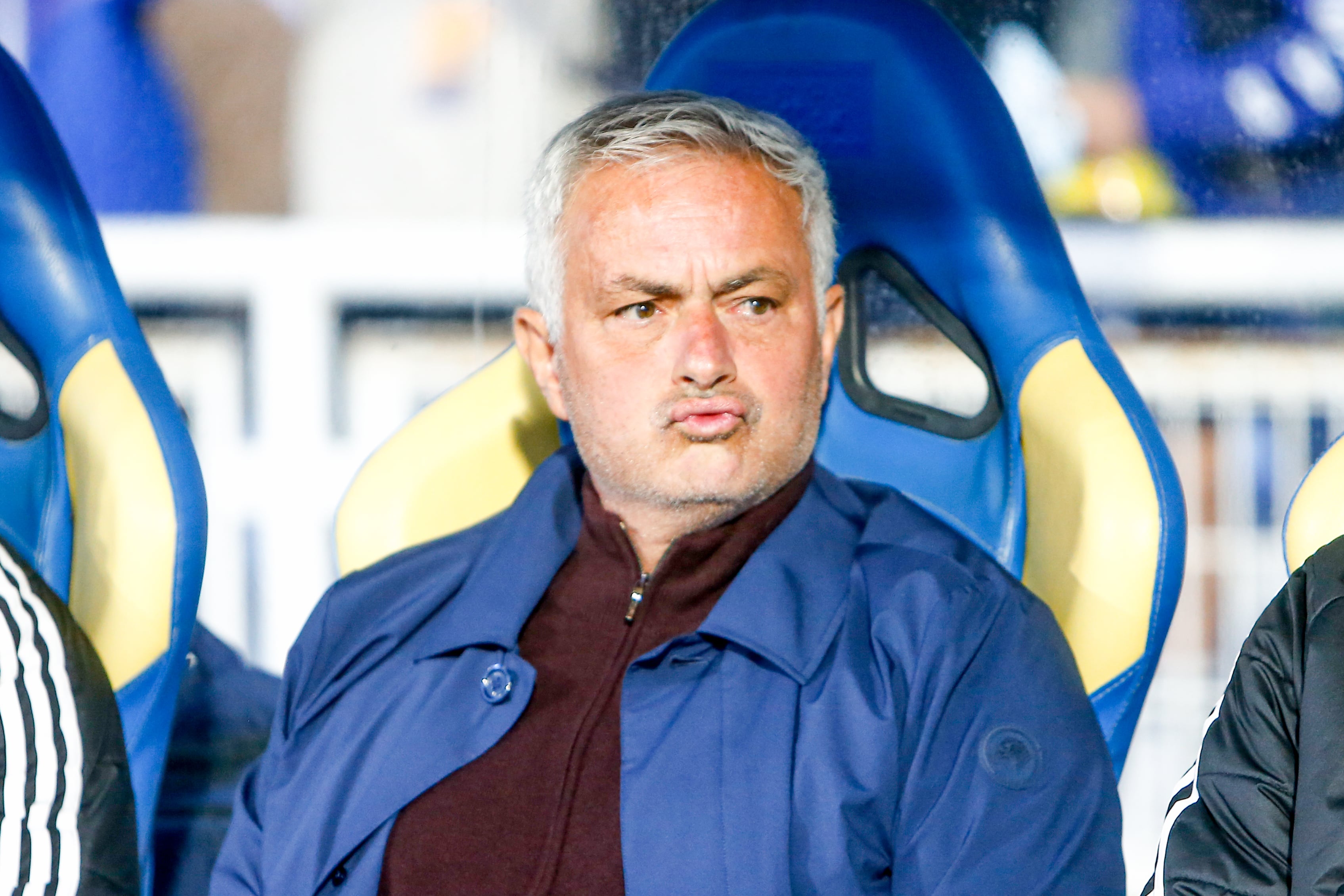 Jose Mourinho, head coach of SL Benfica, during the Primeira Liga match between GD Estoril Praia and SL Benfica at Estadio Antonio Coimbra da Mota in Estoril, Portugal, on May 16, 2026. (Photo by Valter Gouveia/NurPhoto via Getty Images)