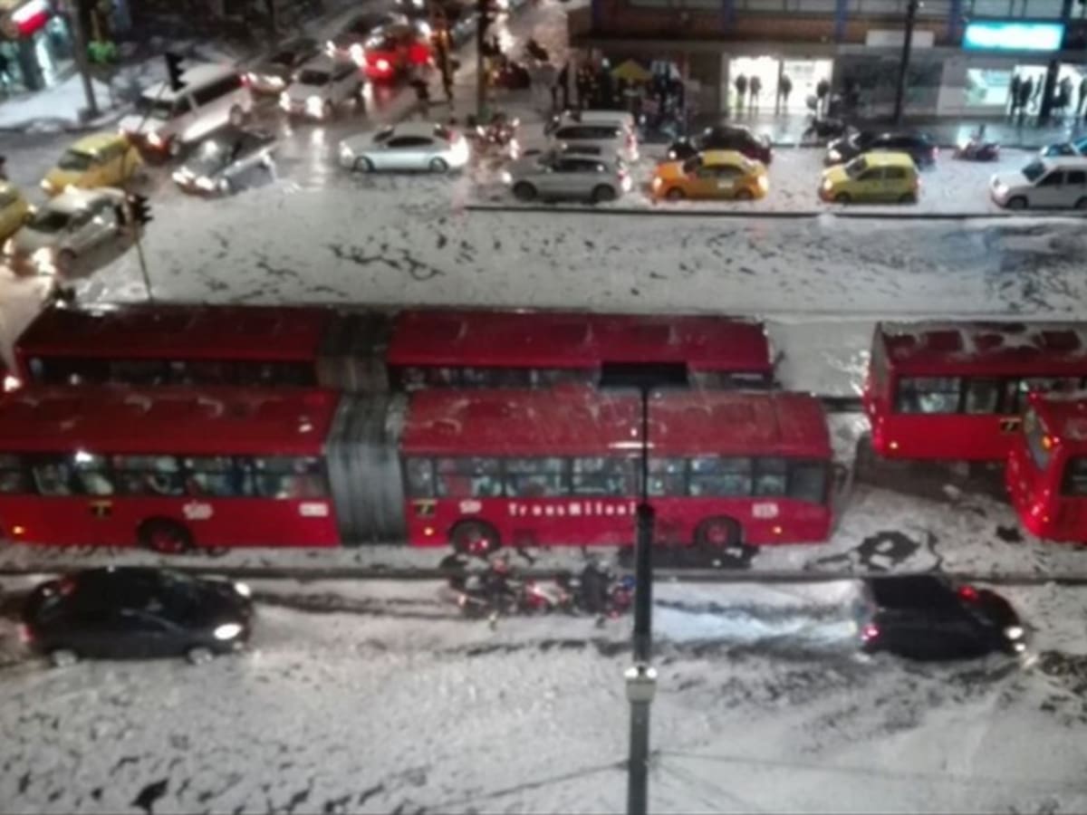 Así fue la monumental granizada en Bogotá