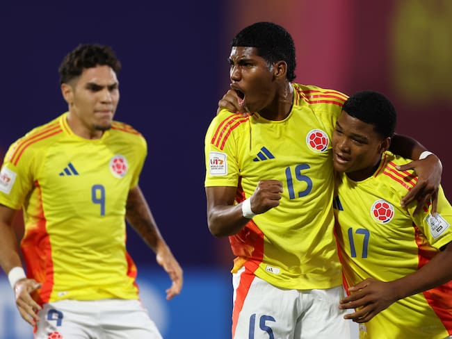 Miguel Solarte jugador de Colombia celebrando su gol ante Corea del Norte en el Mundial Sub 17 / Getty Images