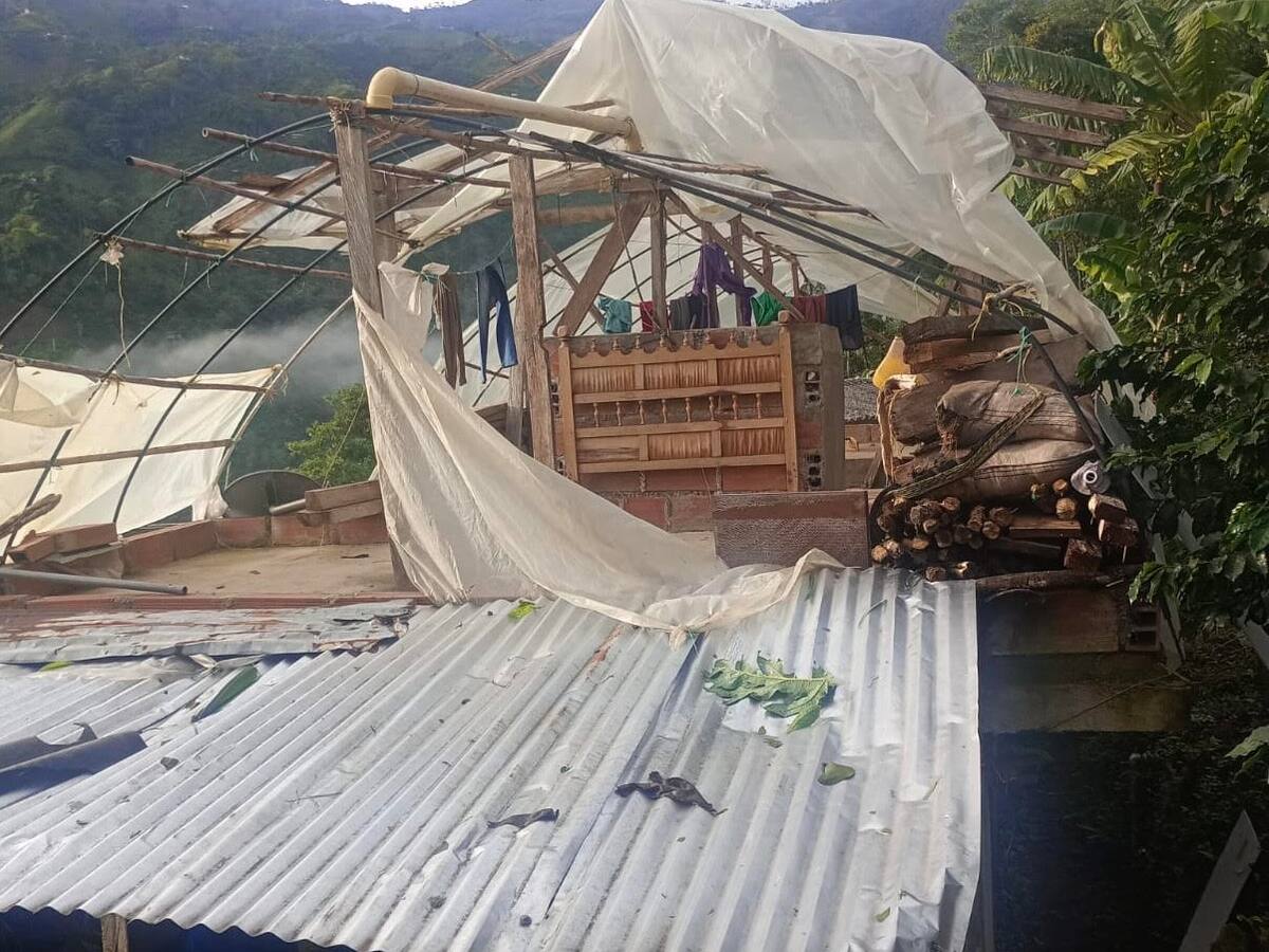 Vendaval en Támesis ocasionó emergencias en cuatro veredas y 90 personas están afectadas
