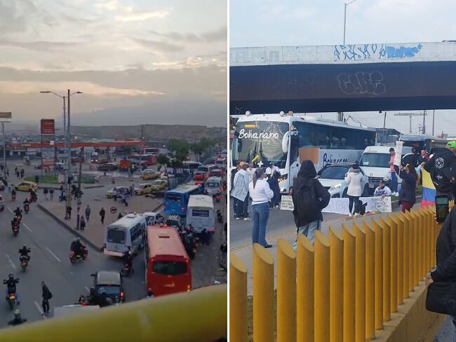 Bloqueos en Soacha este 3 de octubre. Imágenes tomadas de X
