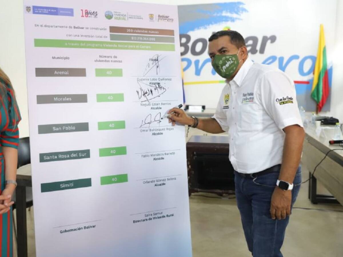 En Bolívar se construirán 200 viviendas rurales con apoyo del gobierno