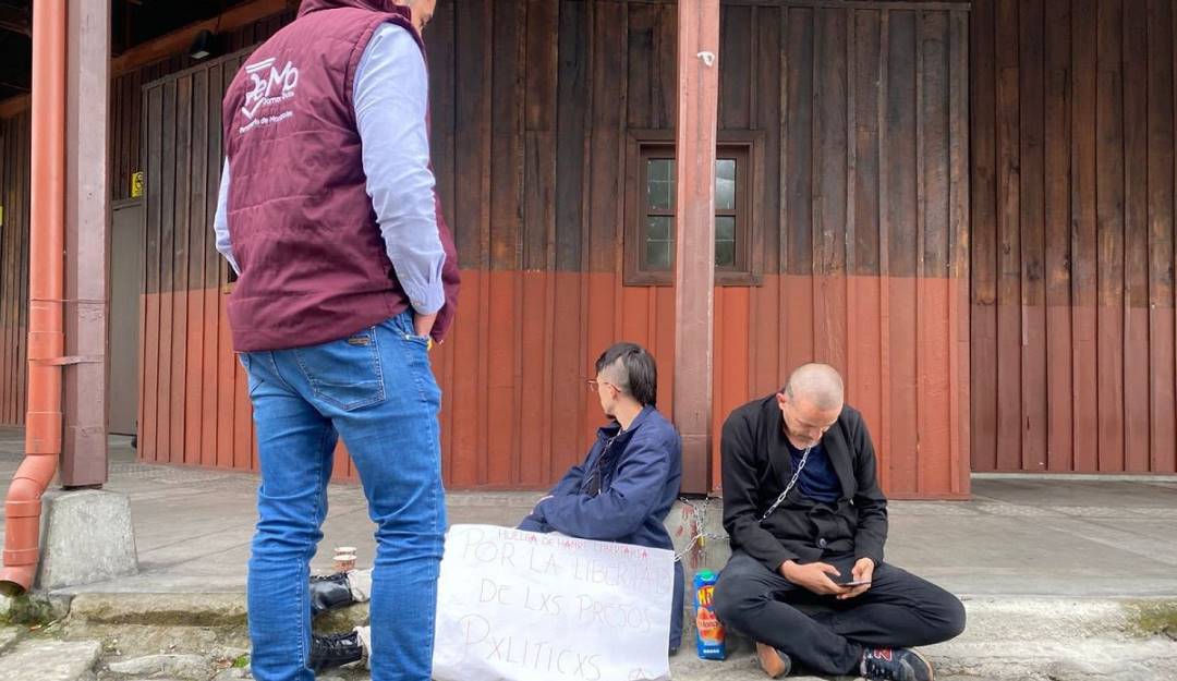 Personería de Manizales, acompaña huelga de hambre en El Cable. Crédito: Personería de Manizales.