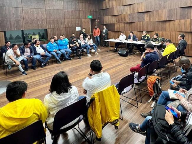 Reunión entre taxistas y la Secretaría de Seguridad.