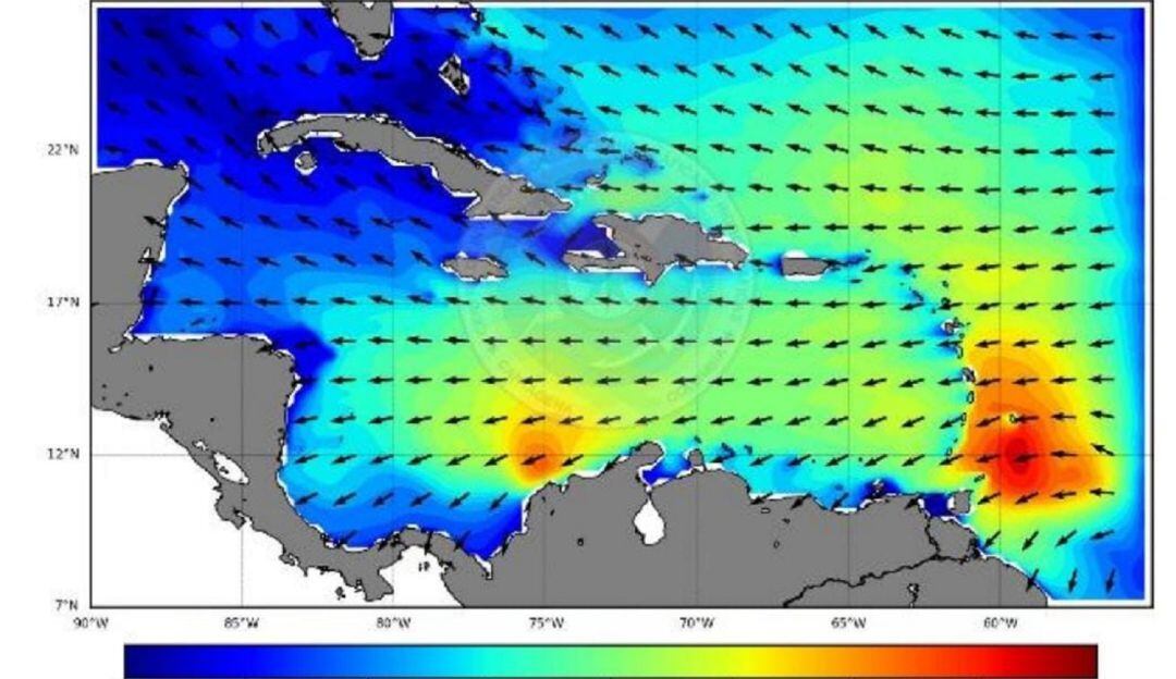 Este sistema estaría afectando las costas de Venezuela y Colombia dentro de las siguientes 48 horas.