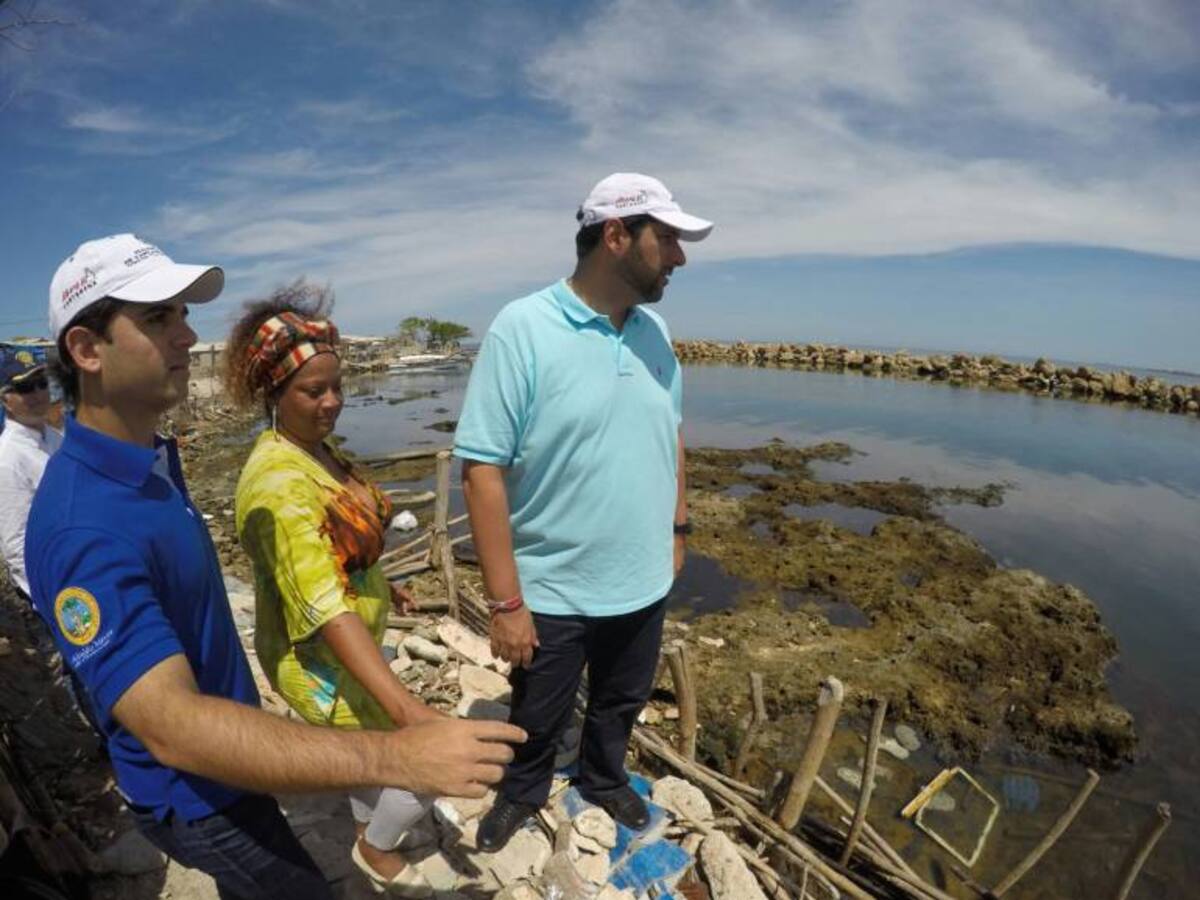 Entregan primer espolón para la protección costera de la isla de Tierra Bomba en Cartagena