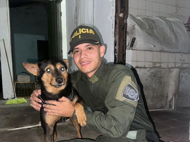 Uniformados adscritos a la Subestación de Policía Vegalarga, dan una segunda oportunidad de vida a &quot;Kalvin&quot;, un canino criollo de aproximadamente 3 años de edad.
