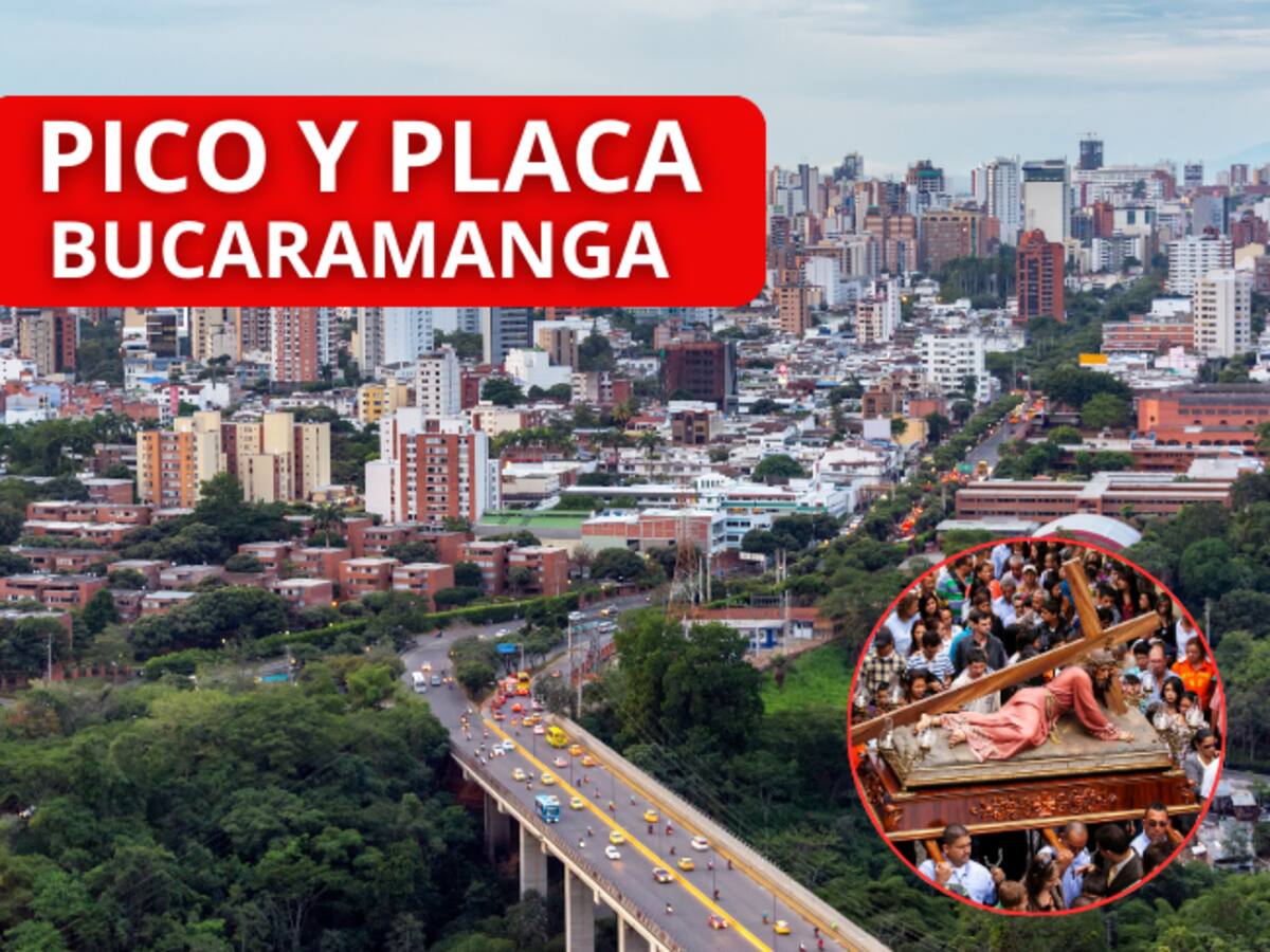 Así regirá el pico y placa en Bucaramanga desde el Lunes Santo 14 al 17 de abril 2025