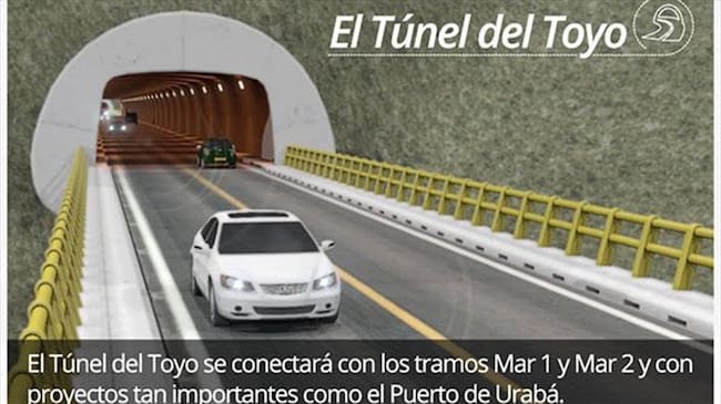 Areas de influencias del tunel del toyo. Foto: Cortesía/ Gobernación de Antioquia.