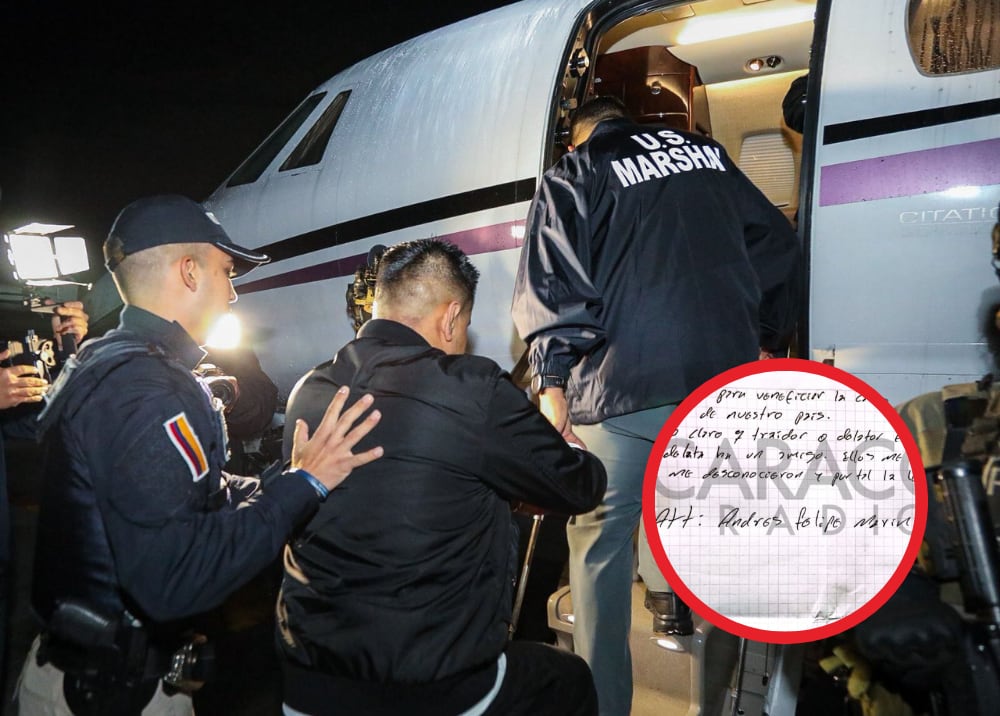 Extradición y carta de alias 'Pipe Tuluá'. (créditos: Policía Nacional y Caracol Radio)