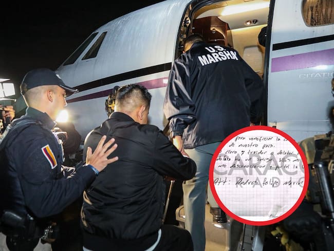 Extradición y carta de alias 'Pipe Tuluá'. (créditos: Policía Nacional y Caracol Radio)