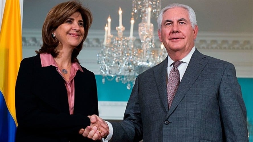 María Ángela Holguín y Rex Tillerson . Foto: Getty Images