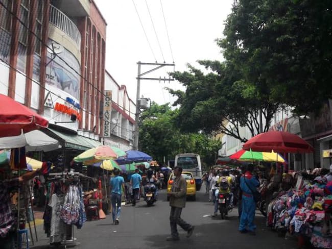 calle 9 entre avenidas 5 y 6 en el centro de Cúcuta.