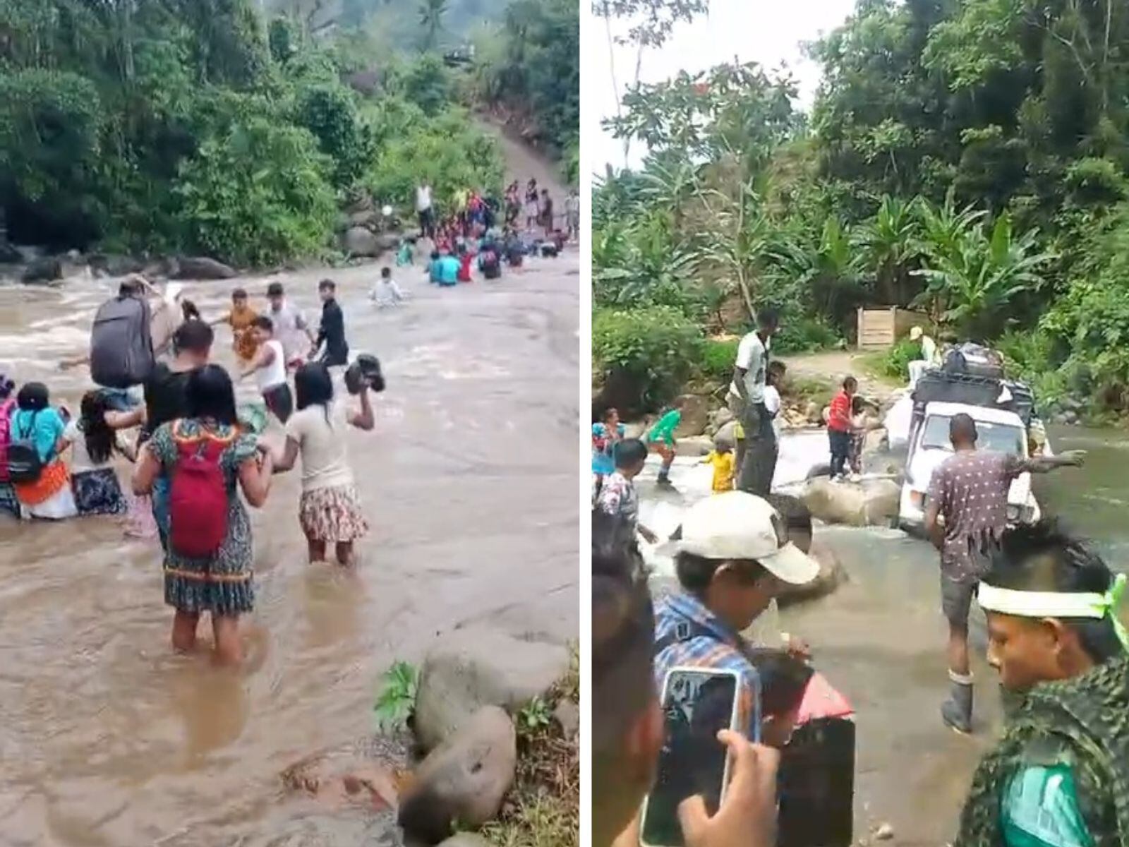 Por la falta de un puente comunidades indíegnas arriesgan sus vidas (foto: suministrada comunidad)