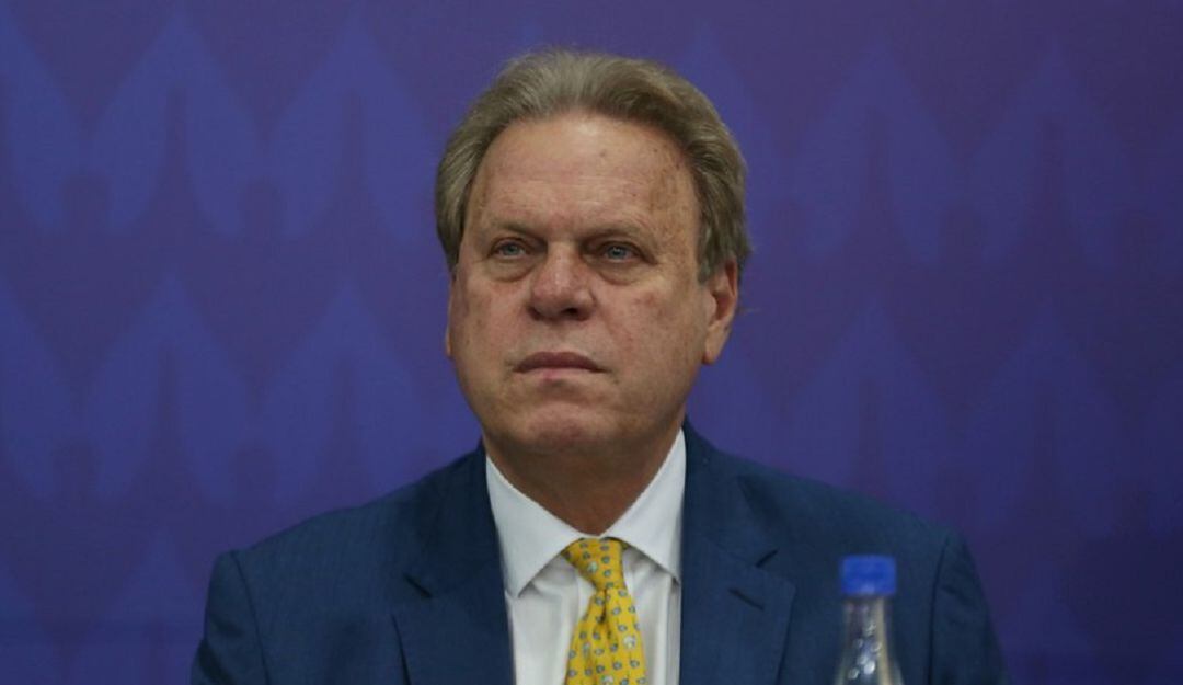 Ramón Jesurún durante la presentación del trofeo de la Copa América 2020 en Bogotá.