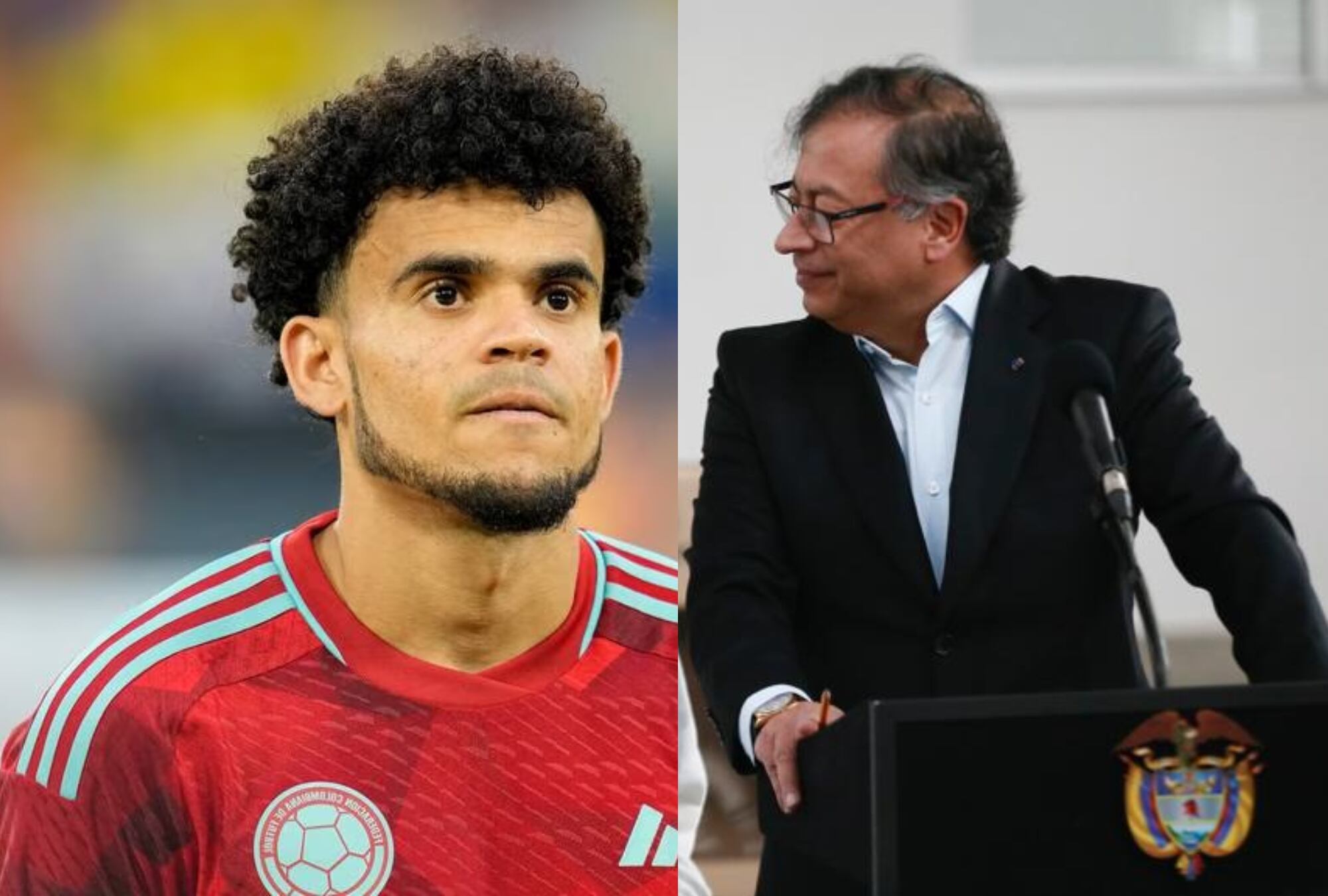 Luis Díaz y el presidente Gustavo Petro - Getty Images y Colprensa