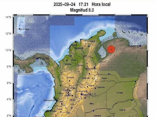 Temblor en Venezuela estremeció a Cúcuta y la zona de frontera. Foto: Servicio Geológico Colombiano.
