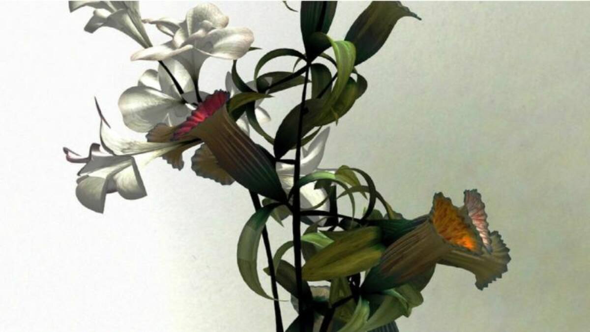 Las hojas de colores se ven como una animación digital en movimiento continuo en cualquier pantalla que esté conectada a una computadora. También es posible imprimir la imagen.