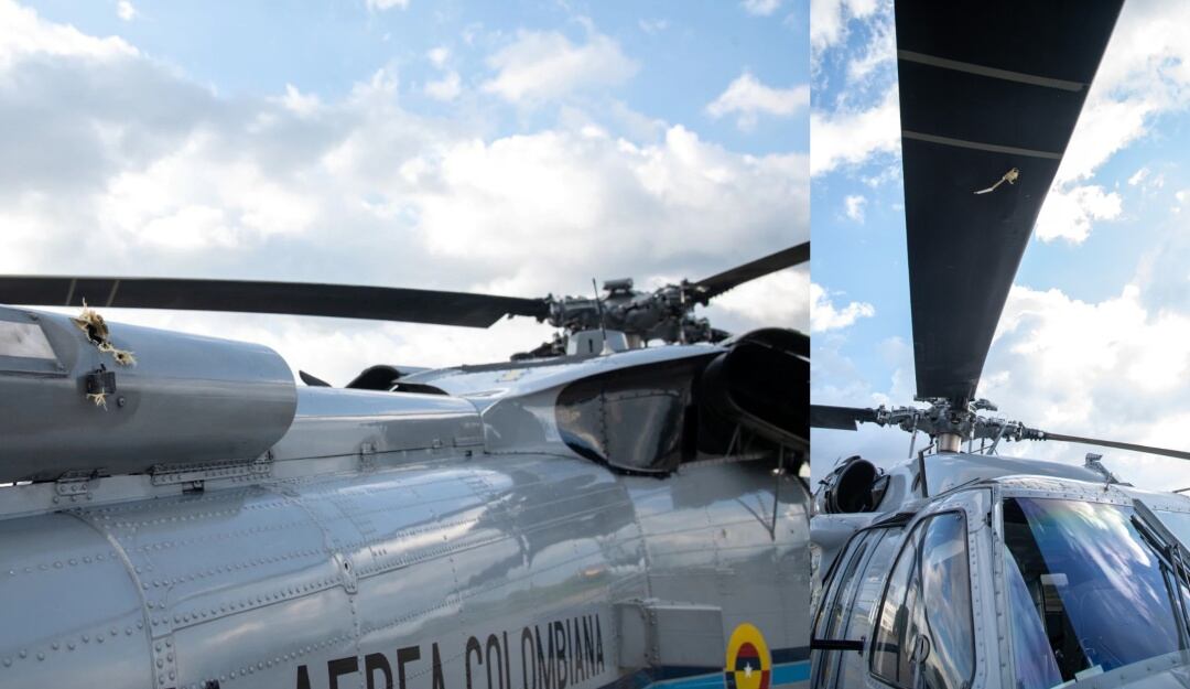 Impactos en el helicoptero presidencial