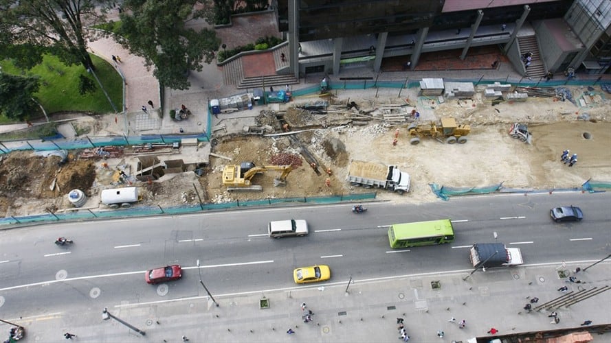 Obras de la Carrera Séptima. Foto: Colprensa