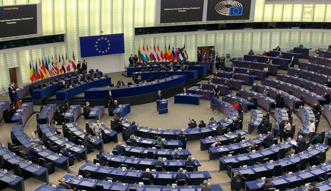 Presidente Iván Duque ante el parlamento Europeo. 