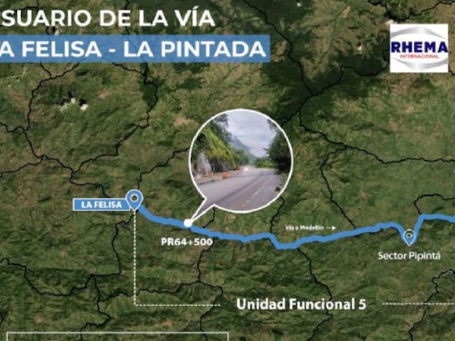 Mapa del tramo entre La Felisa y La Pintada