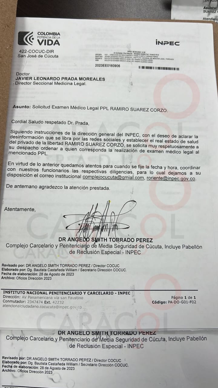 Solicitud a Medicina Legal