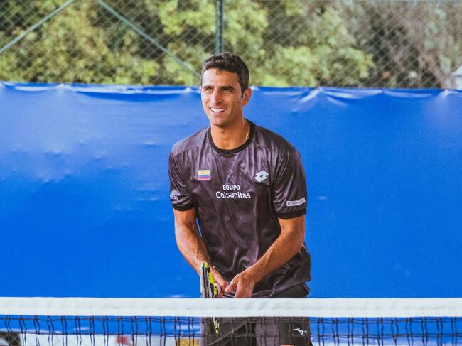 Robert Farah en su primer entrenamiento con Colombia para la Copa Davis / Twitter: @fedecoltenis