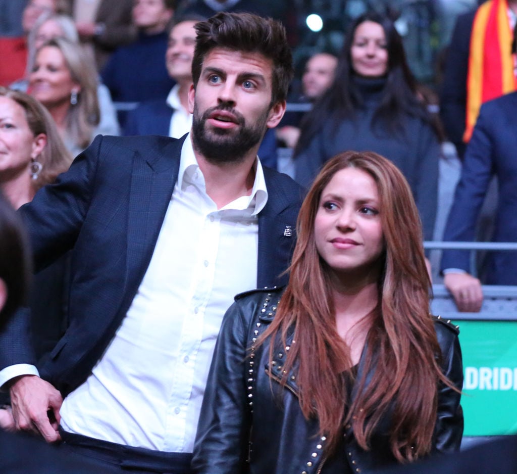 24 November 2019, Spain, Madrid: The Director of the organization Gerard Piqué and his wife, the singer, Shakira, during the final of the tournament between Spain and Canada, in Madrid, Spain, November 24th, 2019. Photo: Cézaro De Luca Photo: Cezaro De Luca/dpa (Photo by Cezaro De Luca/picture alliance via Getty Images)