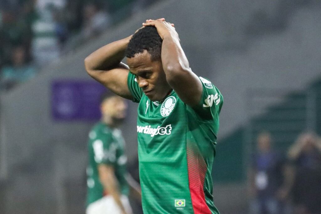 Jhon Arias, jugador colombiano del Palmeiras. (Photo by Marina Uezima / Brazil Photo Press via AFP)